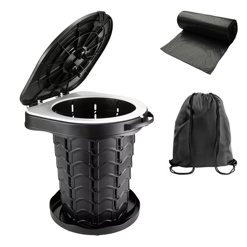 Folding camping toilet lid - w/,