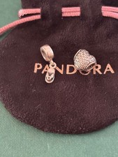 Genuine Pandora Pave Heart and Flip Flop charms.