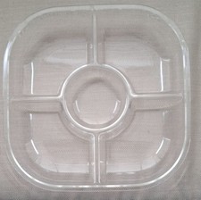 Vuntage Guzzini Plastic Chip N Dip Serving Party Plate Clear Lucite Used In Box