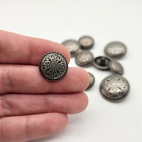 Decorative metal shank button - metal,