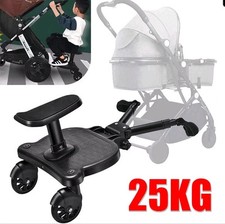 Universal Kids Buggy Board w/ Seat Step Board Stand Wheeled Pushchair Connectors