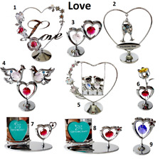 Crystocraft Valentines Day Gift Love Ornament with Swarovski / Bohemian Crystals