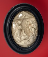 Antique Art Sculpture Relief Nativity Scene Christmas Decoration J Fontana 1858