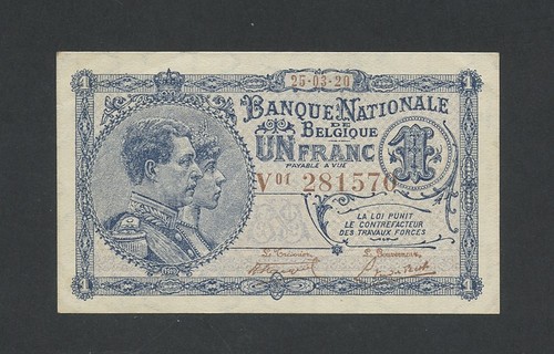 Belgium franc 1920 krause - belgium, 1
