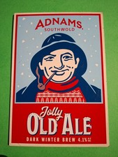 ADNAMS brewery JOLLY OLD ALE xmas real ale beer pump clip badge front Suffolk
