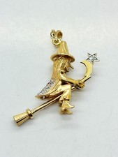 9ct Yellow Solid Gold Witch &