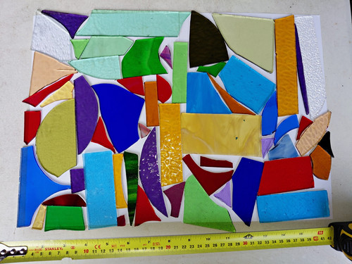 Stained glass offcuts assorted - stained,