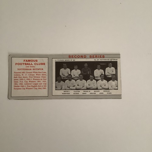 1965 typhoo tea football clubs - typhoo,