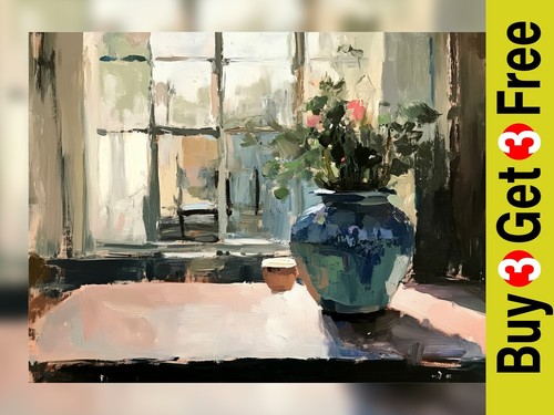 Serene floral scene - serene, 5"x7"