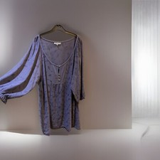 Tanya Sarne John Lewis Purple Viscose Floral Texture Dress Size XL