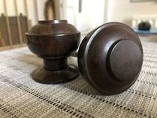 Original Reclaimed Art Deco  Walnut Brown Bakelite Door Knobs BA2096