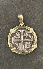 Recreation Atocha Gold Coin Pendant Made With 14k Real Solid Gold