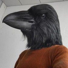 Funny Bird Mask Black Latex Cosplay Crow Masks Horror Beak Adult Halloween Cospl