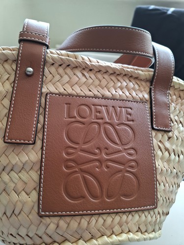 Loewe raffia small basket - loewe, tote