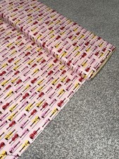 1 Meter Baby Pink Guitars Print 100% Cotton Fabric 45”Wide Dressmaking,Crafts
