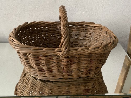 Vintage wicker shopping basket - wicker,