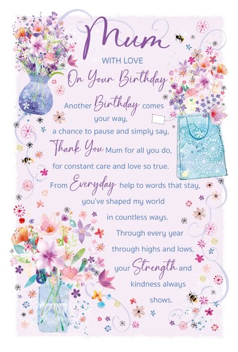 Happy birthday mum card - happy,