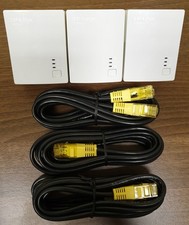 3 x TP-Link TL-PA4010 AV500 Powerline Adapter Homeplug + 3 x Ethernet Cables