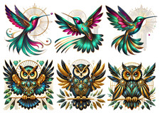 Art Deco Birds - 1 x A4 Rice