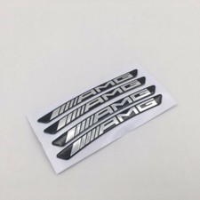 3D Amg Emblem Badge Sport Wheel Wheels Rim Sticker Decal Black 4Pcs Set merc