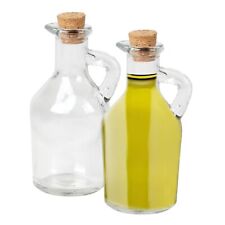 Mini Olive Oil Bottle Pourer Glass Vinegar Dispenser Cruet Pot Cork Lid 100ml 2x