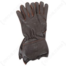 German Luftwaffe WW2 Brown Leather Para Gloves - Fallschirmjager FJ Reproduction