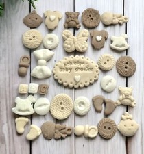 32 Edible Neutral Baby Shower  Fondant Sugar Cake Cupcake Decorations Toppers