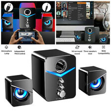 Speakers Surround Sound System LED PC Gaming Bass USB Wired for Desktop Computer
