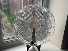 Large Vintage Italian Covetro Cut Crystal Round Serving/Drinks Tray