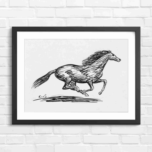 Running horse sketch art - sketch,