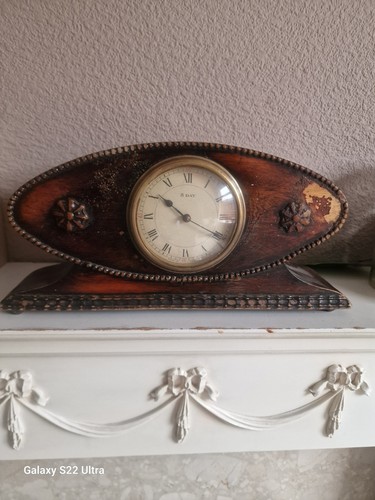 Antique day clock mantel - antique,
