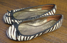 Office "girl" zebra animal pony skin hair ballerina ballet pumps flats 36 UK3.5