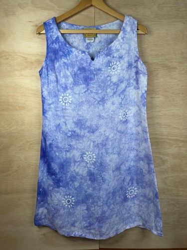 Blue cactus 100 linen shift - blue, 100%