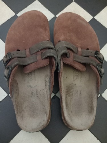 Tan birkenstock nubuk slip - slip, on