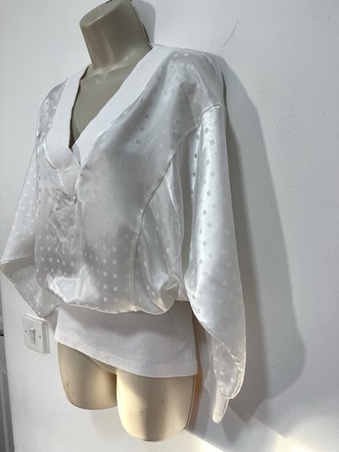 White blouse liquid satin - , long