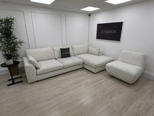 DFS Calix Boucle Corner Sofa & Accent Chair Set In Ivory