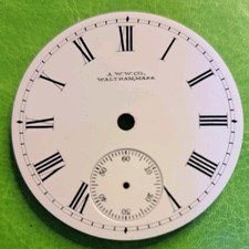 A.W.W.co. Waltham Mass. 42.2mm Ceramic Pocket Watch Dial New #16