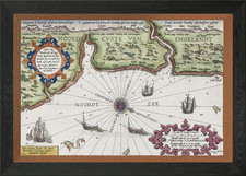 Old ocean map Framed Wall Art