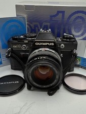 Olympus OM10 Quartz Film Camera + Zuiko 50mm Lens - Boxed WORKING Kit