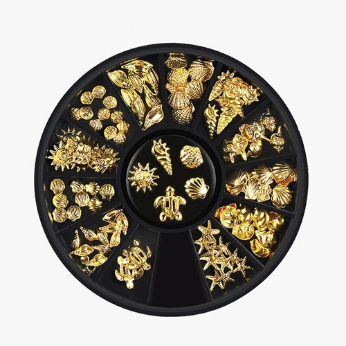 Gold ocean metal studs sea - gold,