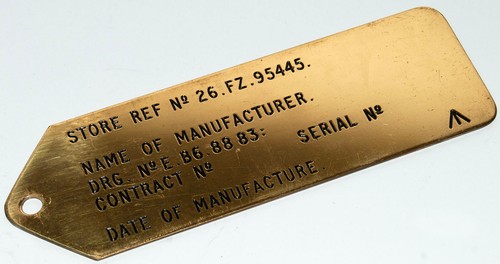 Brass tag plate 26fz - tag, 26fz/95445