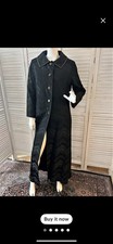 1960’s Full Length Evening Coat , Black Satin Opera Coat, Vintage Coat Size 14