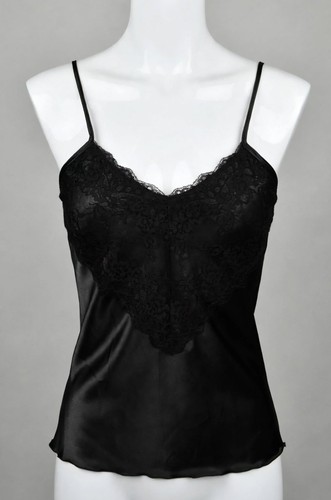 Satin cami vest with lace - vest,