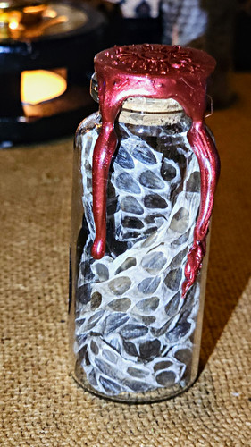 Mini glass cork jar red - mini, &