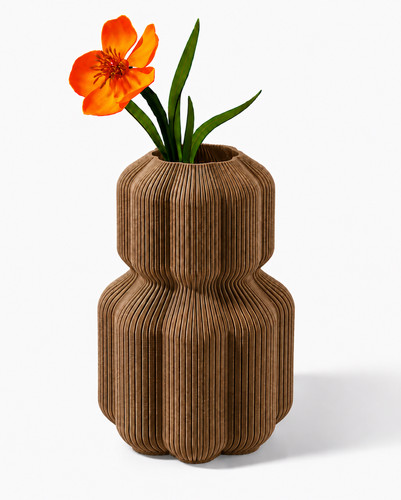 Modern ribbed flower vase - modern,