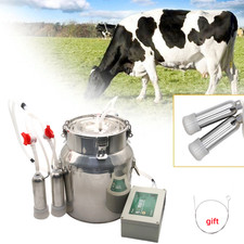 220V 14L Electric Milking Machine Vacuum Impulse Pump Cow Milker Stainless steel