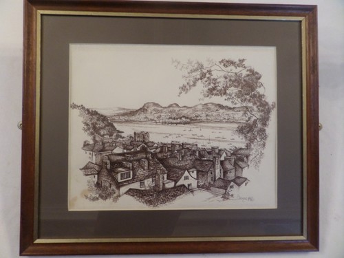 Vintage framed charcoal pencil - vintage,