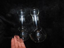 PAIR ANTIQUE GLASS SMALL