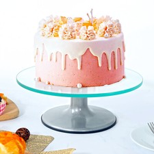 Glass Cake Turntable 12 Inch Rotating Cake Stand Display Non-Slip Serving Tray