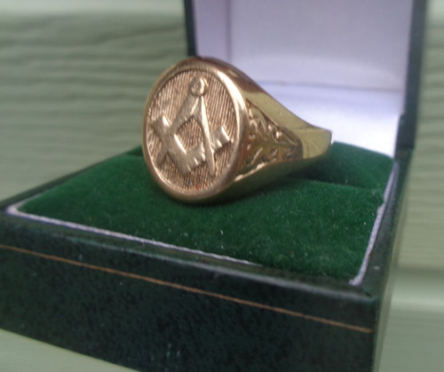 9ct gold masonic ring - ring, large